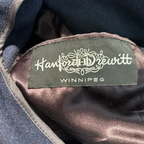 AQUASCUTUM Sz 40 Wool Removable Lining Herringbone Shoulder Pads Mid-Length Coat - Picture 13 of 16